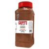 Cappy's dry rub seasoning bottle with red lid.