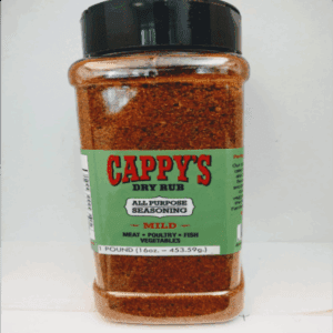 Spice jar labeled Cappy's Dry Rub