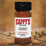 Seasoning bottle on wooden surface